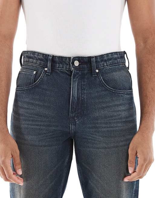 ASOS DESIGN Tapered Fit Jeans In Dark Wash Blue