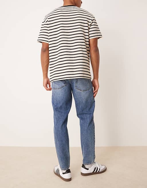 ASOS DESIGN Tapered Fit Jeans In Mid Wash Blue