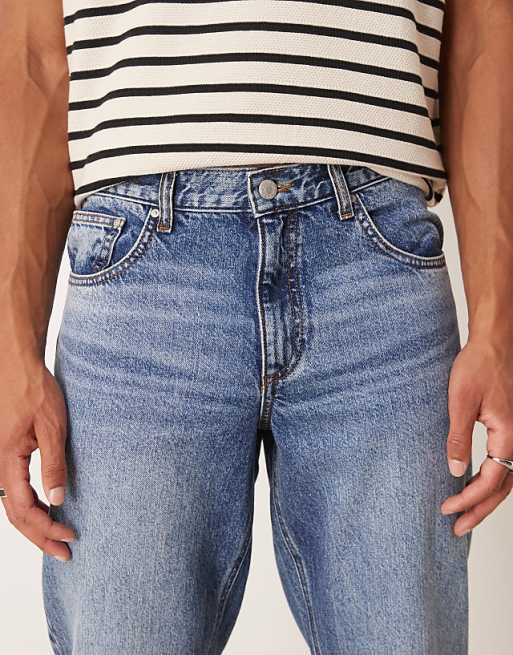 ASOS DESIGN Tapered Fit Jeans In Mid Wash Blue