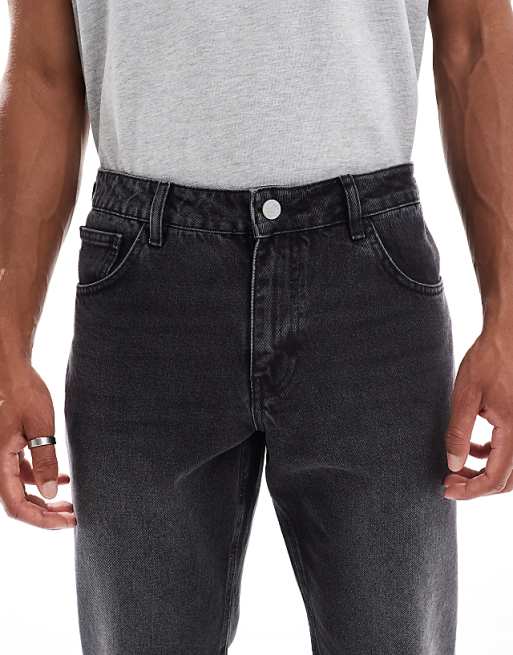 ASOS DESIGN Tapered Fit Jeans In Washed Black