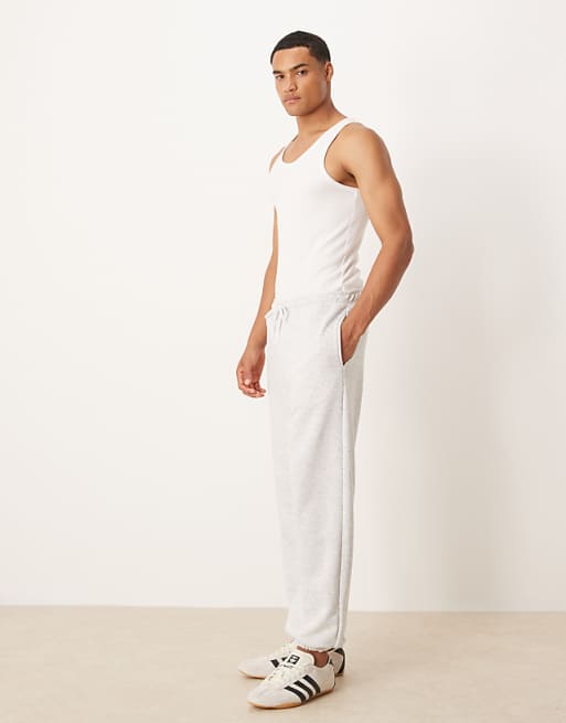 ASOS DESIGN Tapered Fit Loopback Jogger In Grey Marl