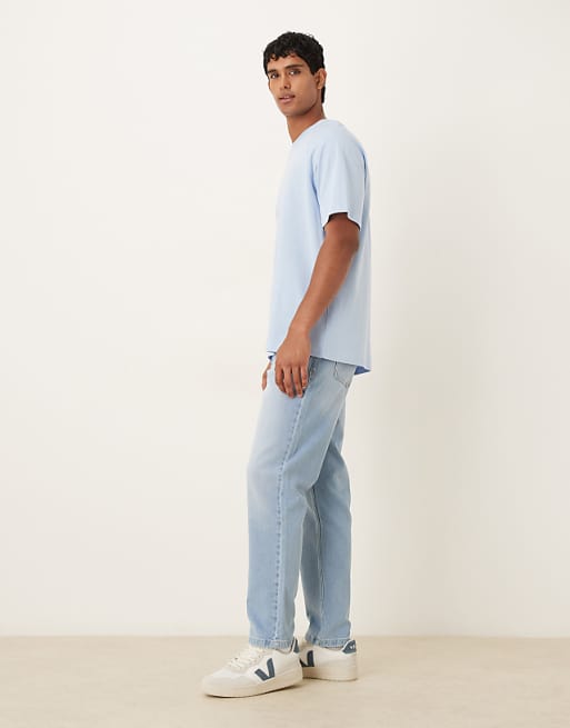 ASOS DESIGN Tapered Jean In Light Wash Comfort Stretch Denim