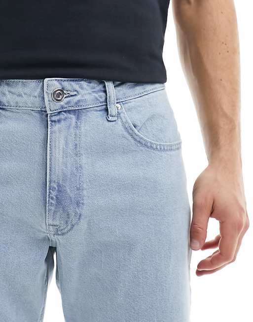 ASOS DESIGN Tapered Jeans In Light Stone Wash Blue