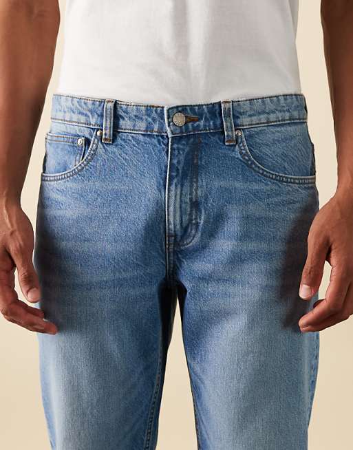 ASOS DESIGN Tapered Jeans In Light Wash Blue