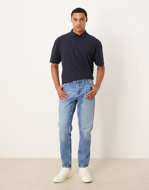 ASOS DESIGN tapered jeans in light wash