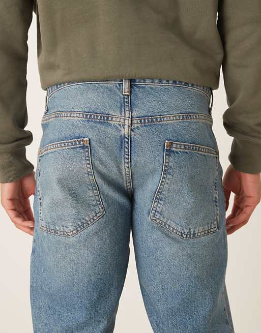 ASOS DESIGN Tapered Jeans In Mid Wash Blue