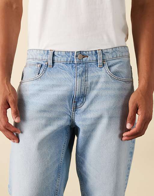 ASOS DESIGN Tapered Jeans In Mid Wash Blue