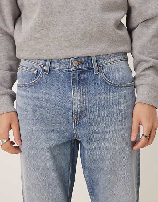 ASOS DESIGN Tapered Jeans In Mid Wash Blue