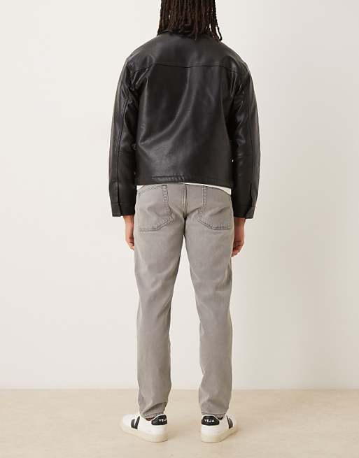 ASOS DESIGN Tapered Jeans In Washed Grey