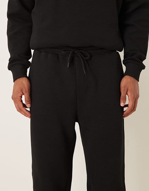 ASOS DESIGN Tapered Jogger Co-ord With Ribbed Cuff In Black