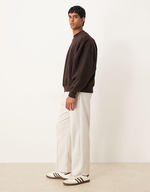ASOS DESIGN Tapered Jogger Scuba-style Fabric In Oatmeal Marl