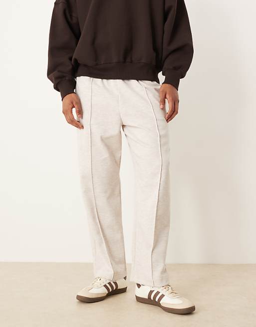 ASOS DESIGN Tapered Jogger Scuba-style Fabric In Oatmeal Marl