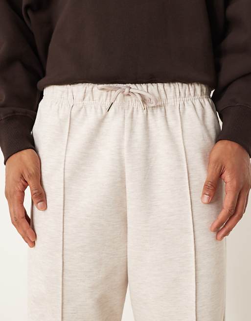 ASOS DESIGN Tapered Jogger Scuba-style Fabric In Oatmeal Marl