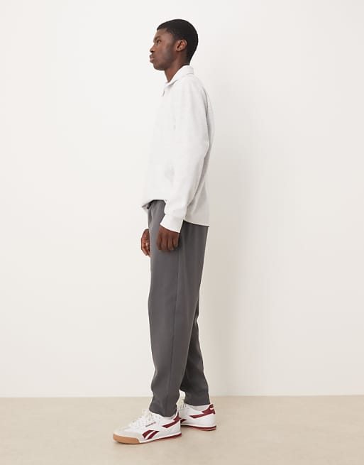 ASOS DESIGN Tapered Jogger With Pin Tuck In Dark Grey