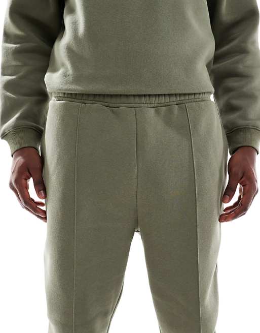 ASOS DESIGN Tapered Jogger With Pin Tuck In Green