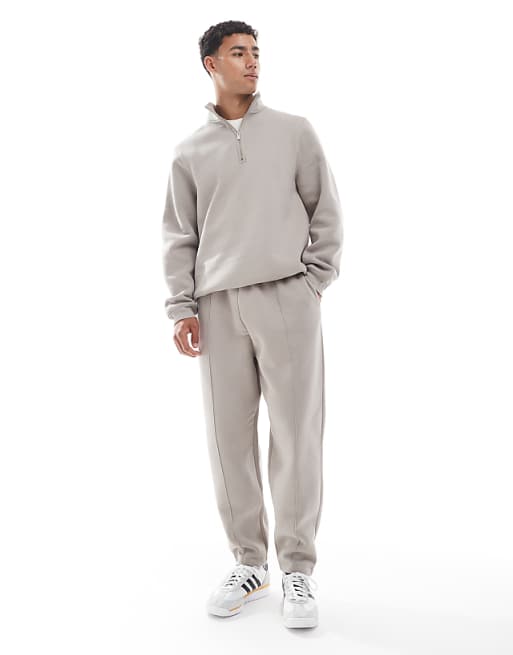 ASOS DESIGN tapered jogger with pin tuck in grey