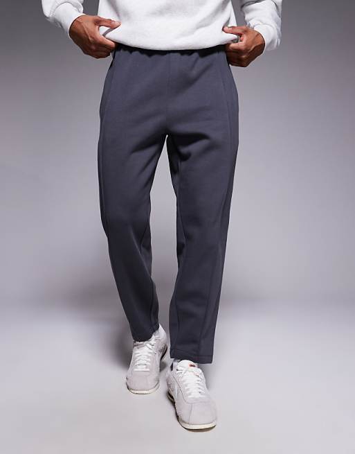 ASOS DESIGN Tapered Jogger With Pin Tucks In Charcoal
