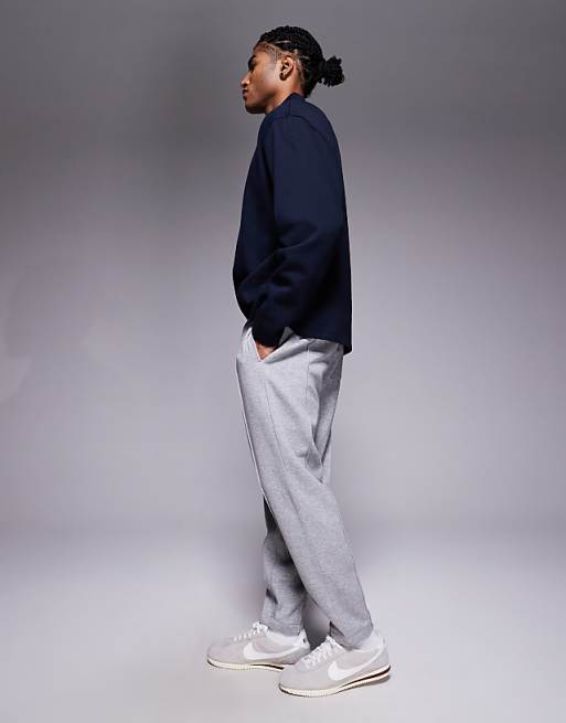 ASOS DESIGN Tapered Jogger With Pin Tucks In Grey Marl