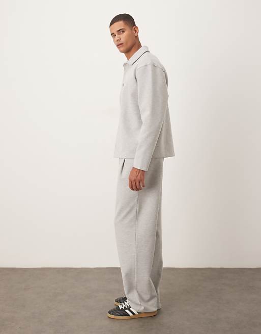ASOS DESIGN Tapered Jogger With Pleats In Light Grey