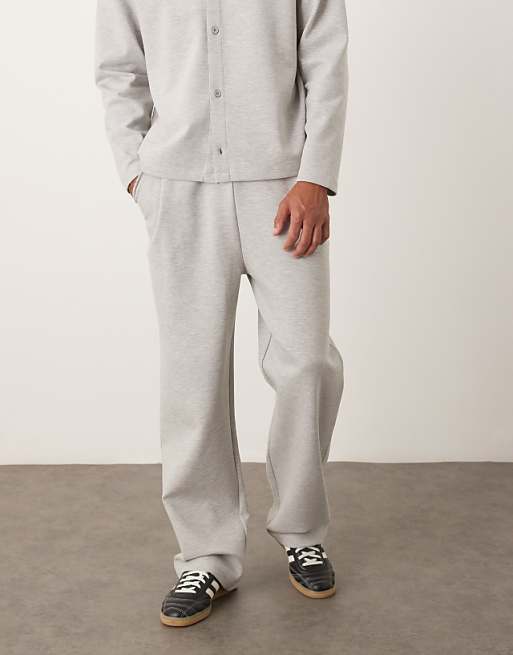 ASOS DESIGN tapered jogger with pleats in light grey