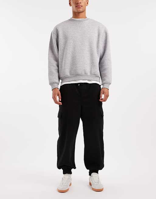 ASOS DESIGN Tapered Pull On Cargos In Black