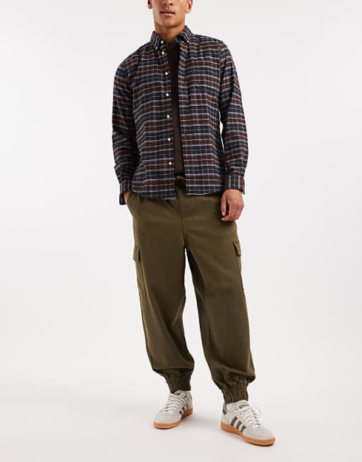 ASOS DESIGN Tapered Pull On Cargos In Khaki