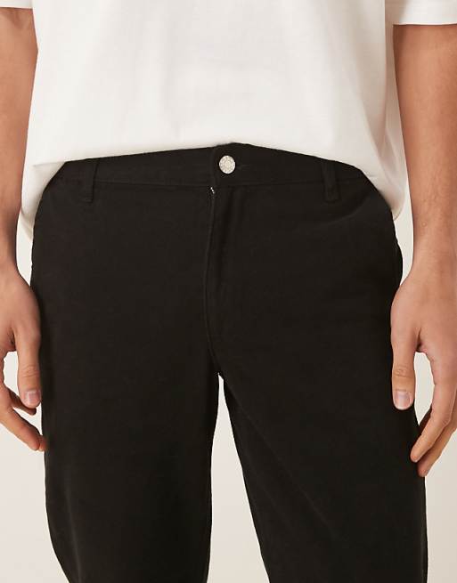 ASOS DESIGN Tapered Trousers In Black