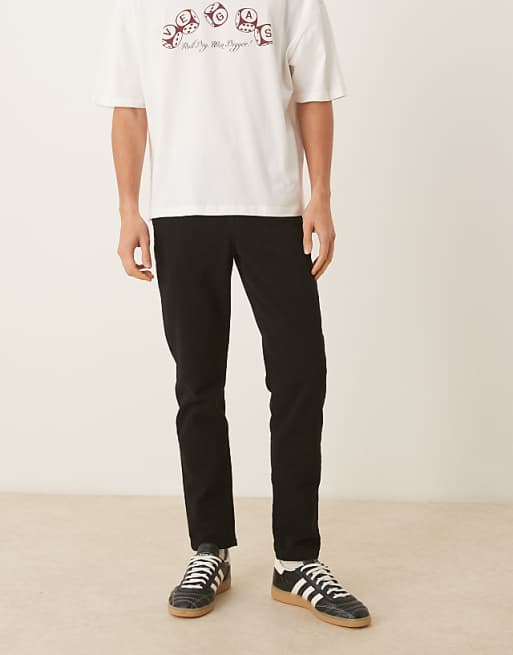 ASOS DESIGN tapered trousers in black