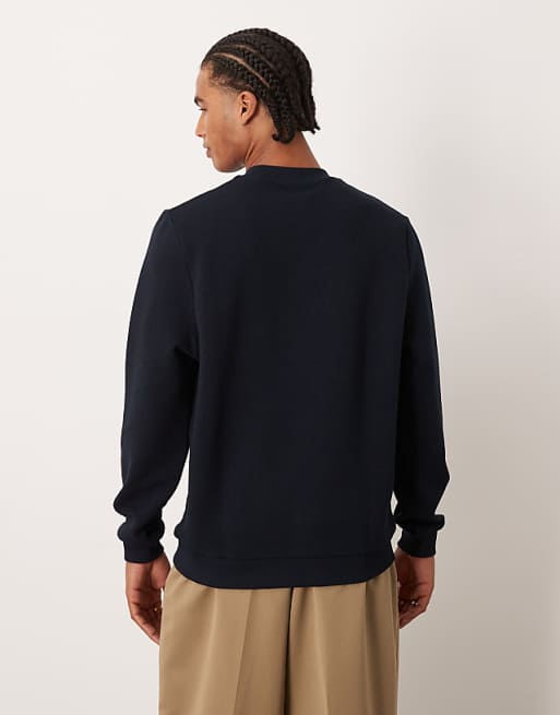 ASOS DESIGN Textured Sweatshirt In Navy