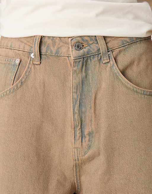 ASOS DESIGN Tinted Denim Jort With Distressing Detail