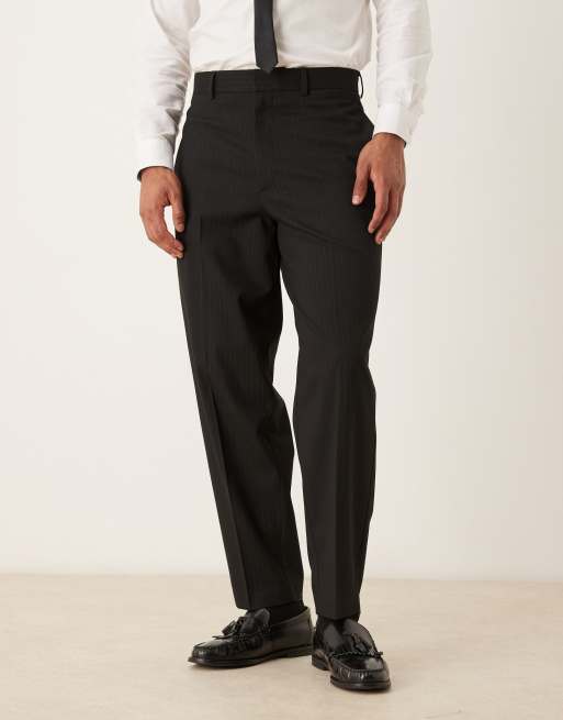ASOS DESIGN Tonal Metallic Stripe Boxy Shawl Lapel Suit In Black