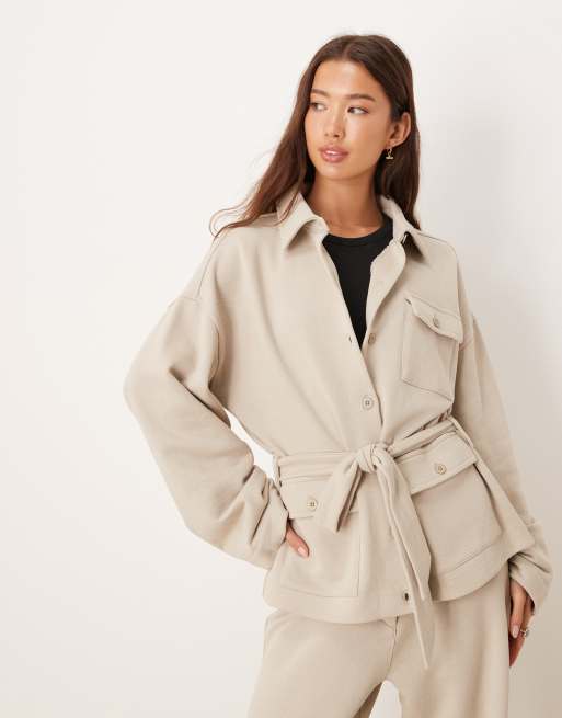 ASOS DESIGN Tracksuit Co-ord In Stone