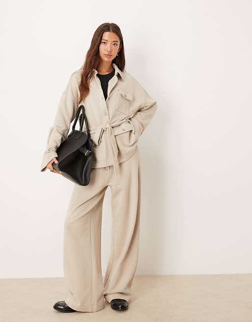 ASOS DESIGN tracksuit co-ord in stone