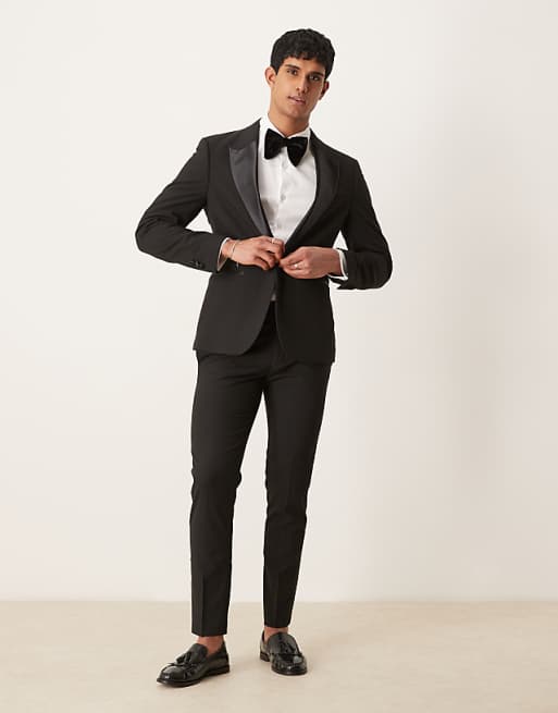 ASOS DESIGN tuxedo skinny fit in black