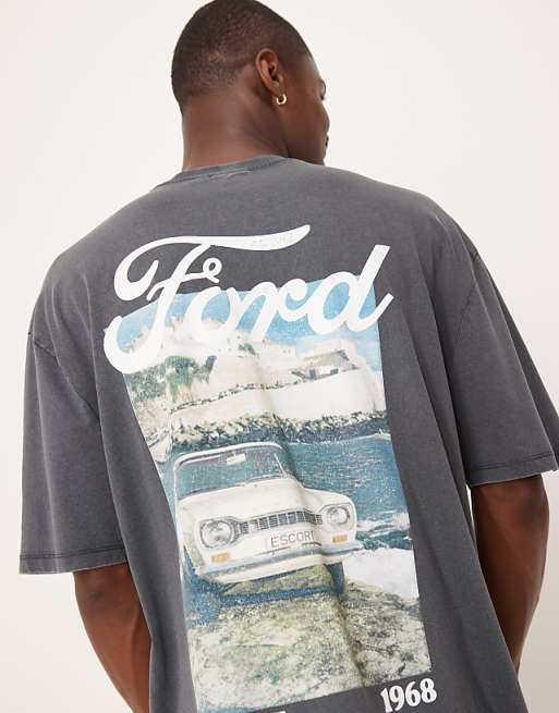 ASOS DESIGN Unisex Oversized T-shirt With Ford Prints In Black