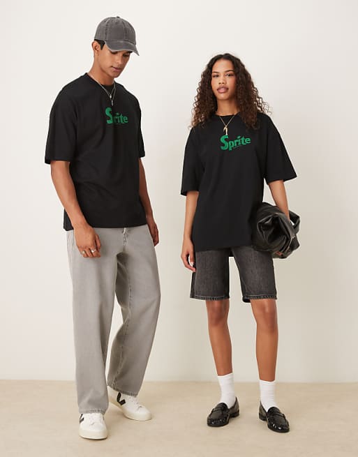 ASOS DESIGN Unisex Oversized T-shirt With Sprite Prints In Black