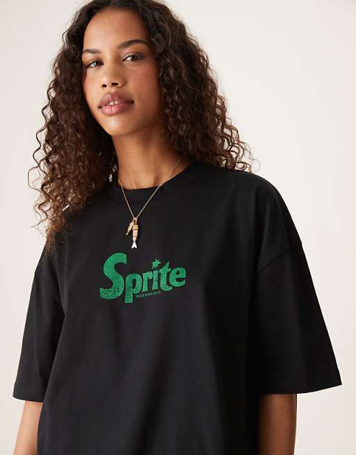 ASOS DESIGN Unisex Oversized T-shirt With Sprite Prints In Black