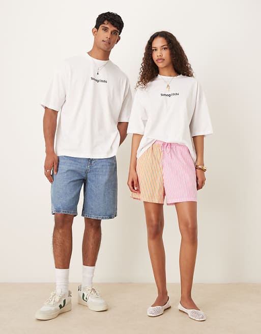 ASOS DESIGN Unisex Oversized T-shirt With Tamagotchi Prints In White