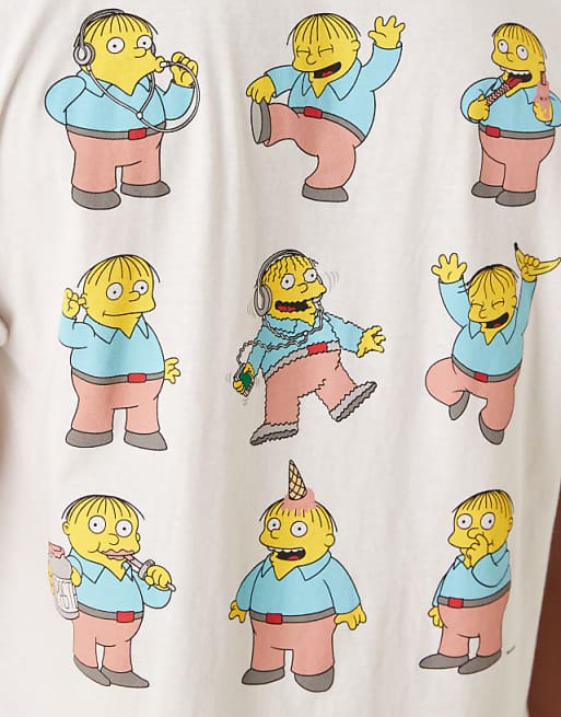 ASOS DESIGN Unisex Oversized T-shirt With The Simpsons Ralph Prints In White