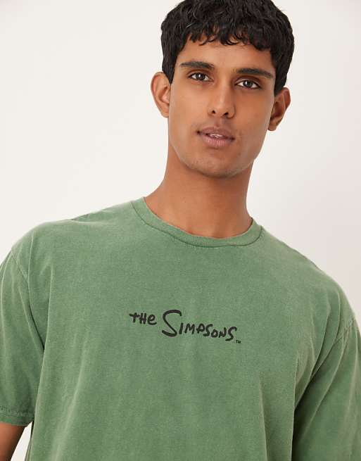 ASOS DESIGN Unisex Oversized T-shirt With The Simpsons Prints In Green