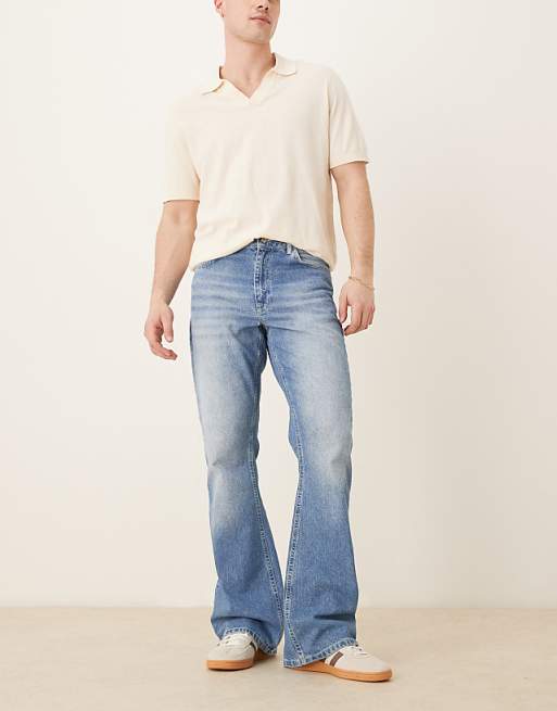 ASOS DESIGN vintage flare jeans in light wash blue