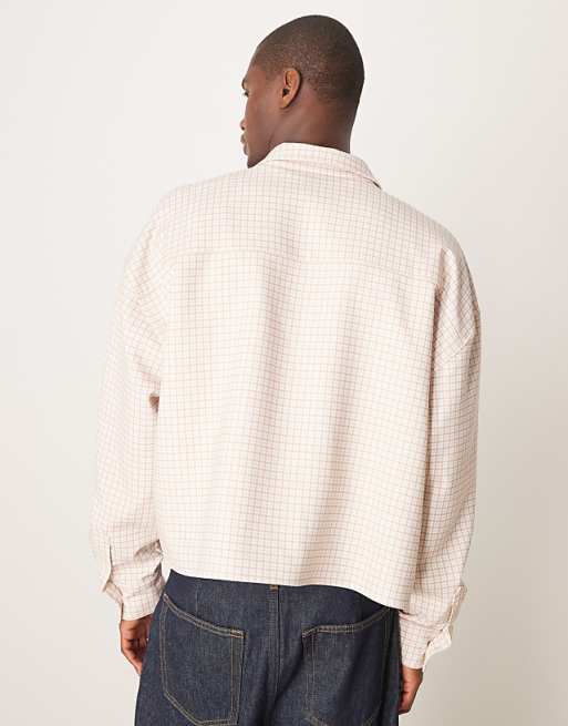 ASOS DESIGN Volume Oversized Boxy Shirt In Pink Check