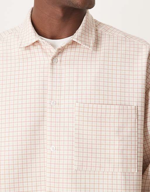 ASOS DESIGN Volume Oversized Boxy Shirt In Pink Check