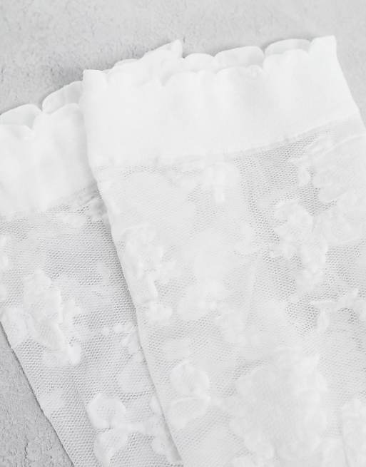 ASOS DESIGN White Lace Sock