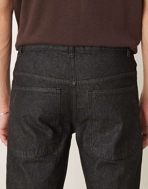 ASOS DESIGN Wide Flare Jeans In Black Rinse