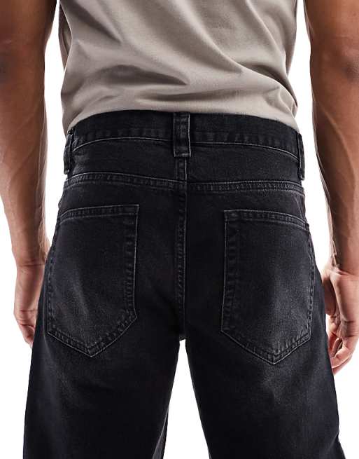 ASOS DESIGN Wide Flare Jeans In Black Wash