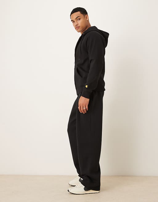 ASOS DESIGN Wide Leg Jogger With Pleats In Black