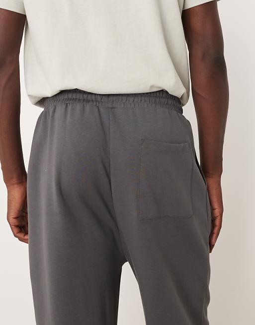 ASOS DESIGN Wide Leg Jogger With Pleats In Dark Grey