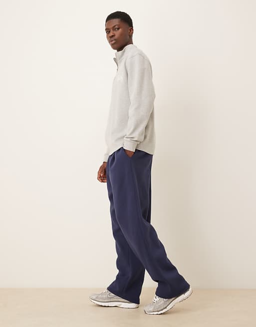 ASOS DESIGN Wide Leg Jogger With Pleats In Navy