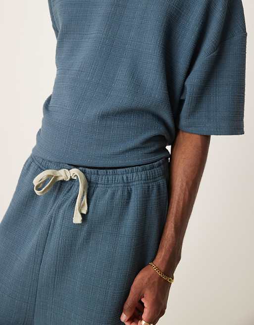 ASOS DESIGN Wide Leg Linen Look Jogger In Blue